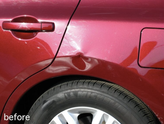 Car panel before repair