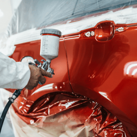 Car respray in progress